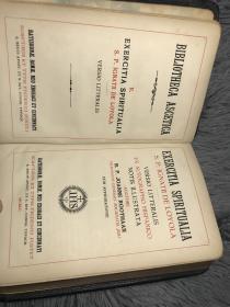 1911年   EXERCITIA  SPIRITUALIA    全皮装帧  双色印刷   插图版  三面书口鎏金   语言不详