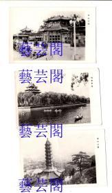 约1960年代前后北京故宫角楼、中山公园、香山公园老照片3张，单张尺寸9*6CM