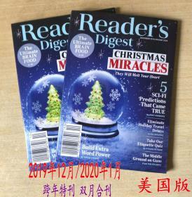 美国版 READER'S DIGEST 读者文摘2019年12月/2020年1月跨年合刊 英文杂志