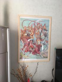 80年代90年代年画收藏 节选自《三国演义》，曹操刘备交战，黄忠、张郃、夏侯渊。关于老年画的说明：虽说纸寿千年，但在时光中穿行，多少会留下岁月的痕迹，以纸质为介质的年画在实际存放过程中，多多少少都会出现有轻微的裂口或边缘有褶皱的情况，都属于难以避免的情况；2.有的年画属于库存年画，可能有个一张两张，品相都在伯仲间，发货随机发（标价不含框）3.欢迎欣赏咨询。