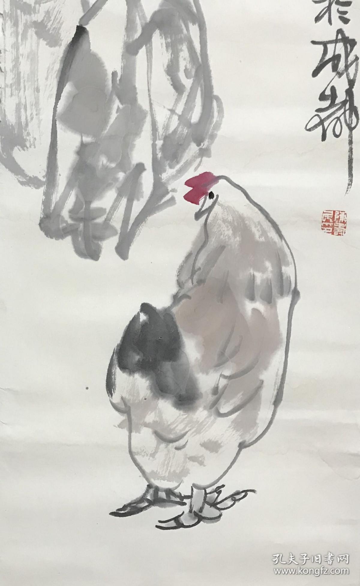 陈寿民 136*34  纸本托心有水渍痕  国画大师陈子庄第三子，重庆陈子庄艺术研究会副会长。