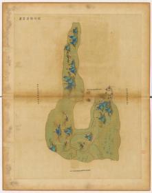 0006-22古地图1661-1681清浙江省青碧山水。湖州府归安县。纸本大小59.86*75.71厘米。宣纸原色仿真。