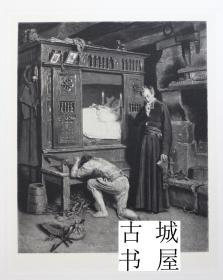 稀缺版《   最新理想的美国艺术 》大量艺术图片 ，约1890年出版，超大开本。精装