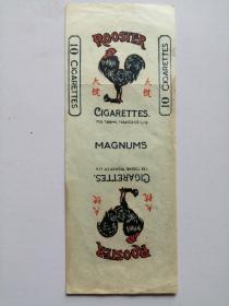民国老烟标：三无标：大号rooster公鸡香烟--（仔细看图）