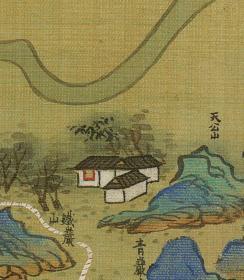 0006-53古地图1661-1681清浙江省青碧山水。义乌县。纸本大小59.86*75.71厘米。宣纸原色仿真。