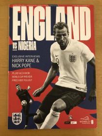 英格兰国家队赛刊 英格兰vs尼日利亚 2018年6月2日