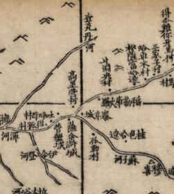 古地图1864清同治三年盛京全图。纸本大小63.48*69.36厘米。宣纸原色仿真。