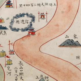 古地图1807-1809清嘉慶12年至14年淮扬水道图。纸本大小55.46*68.59厘米。宣纸原色仿真。