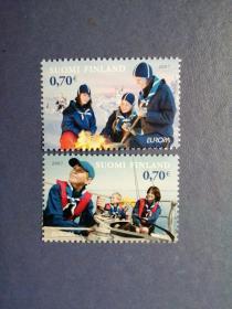 外国邮票   芬兰邮票 2007年  童子军  2全  （无邮戳邮票）