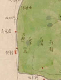 古地图1886清光緒12年北京城郊图。纸本大小71.93*97.87厘米。宣纸原色仿真。