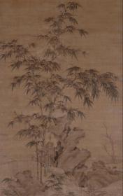 元 李衎 双钩竹图 77x122cm  绢本 1:1名画复制