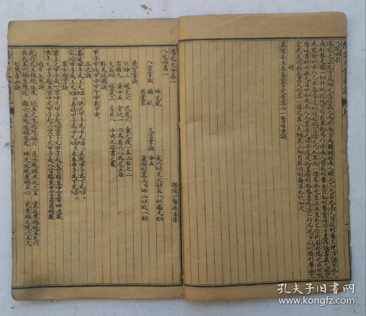 清代第一善本《改良阳宅大全》又名《阳宅大全图说》卷一、卷二、卷三，三卷一本全，八宅四書一:八宫掌訣，七煞吉凶訣，七煞圖;八宅四書二:八宅四書三，九宮修造圖等，很多阳宅风水圖解。（明）萬历十年历城周继撰，上海锦章書局民国石印本！阳宅风水《阳宅大全》第一善本。精品。！