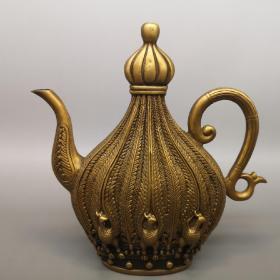 黄铜纯铜凤凰茶壶酒壶水壶