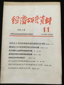 1985年1-12期《经济研究资料》