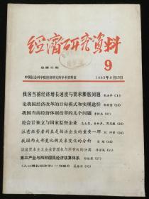 1985年1-12期《经济研究资料》