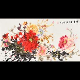 中国书画家协会会员 马老师《富贵图》HN10936。