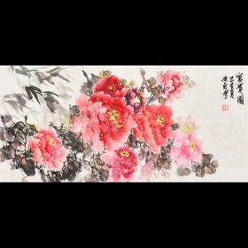 中国书画家协会会员 马老师《富贵图》HN10915。