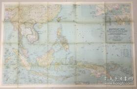 现货 national geographic 美国国家地理地图1944年10月东南亚地图Southeast Asia（东南沿海，南中国海）