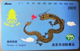 北京地方电话卡（新田村卡）1993-4（2-2）开放的中国盼奥运（龙）M30