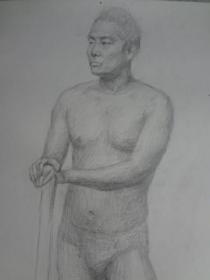 名画家人物素描《男人体》—【低价拍售完为止】素描作品