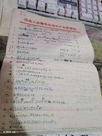 上海冶金手抄原件、**落实、  60多页