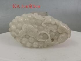 乡下收的清代和田白玉手把件