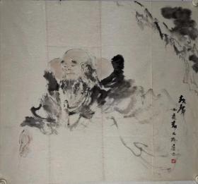 褚大雄 1939中国四川出生，1978入学中央美术学院中国画系研究生班，在叶浅予、蒋兆和、李可染、刘凌沧、吴作人、李苦禅著名六教授指导下，精研中国传统水墨画和理论。 1981年隐遁京华燕山，创立“西声壁下”画室，参禅究道。遍读儒释道书，遍游儒释道景胜大观，创制儒释道水墨大群作，历时五个春秋。1985水墨人物画《达摩一苇渡江》参加全国政协主办的名家书画展。复归画坛。