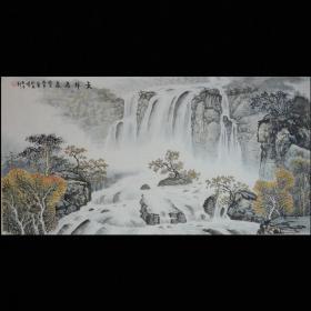 王献彬.天外飞泉.宣纸画芯.约137*68cm，简介见图,慧眼识之