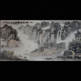 王献彬.一帆风顺.宣纸画芯.约137*68cm，简介见图,慧眼识之