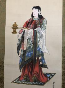 【精品】回流名家【会津寉川】菅公之图立轴，绢本绫裱，骨质轴头，画芯42*107厘米，品相如图，老旧，包老保真，放心收藏！
分类 搜索【寻宝阁】可快速直达本店。