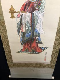 【精品】回流名家【会津寉川】菅公之图立轴，绢本绫裱，骨质轴头，画芯42*107厘米，品相如图，老旧，包老保真，放心收藏！
分类 搜索【寻宝阁】可快速直达本店。