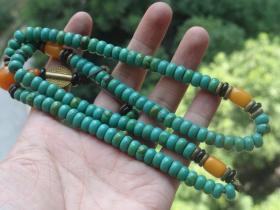 绿松石项链品相好内含有、天珠--重:82.8g喜欢的可联系