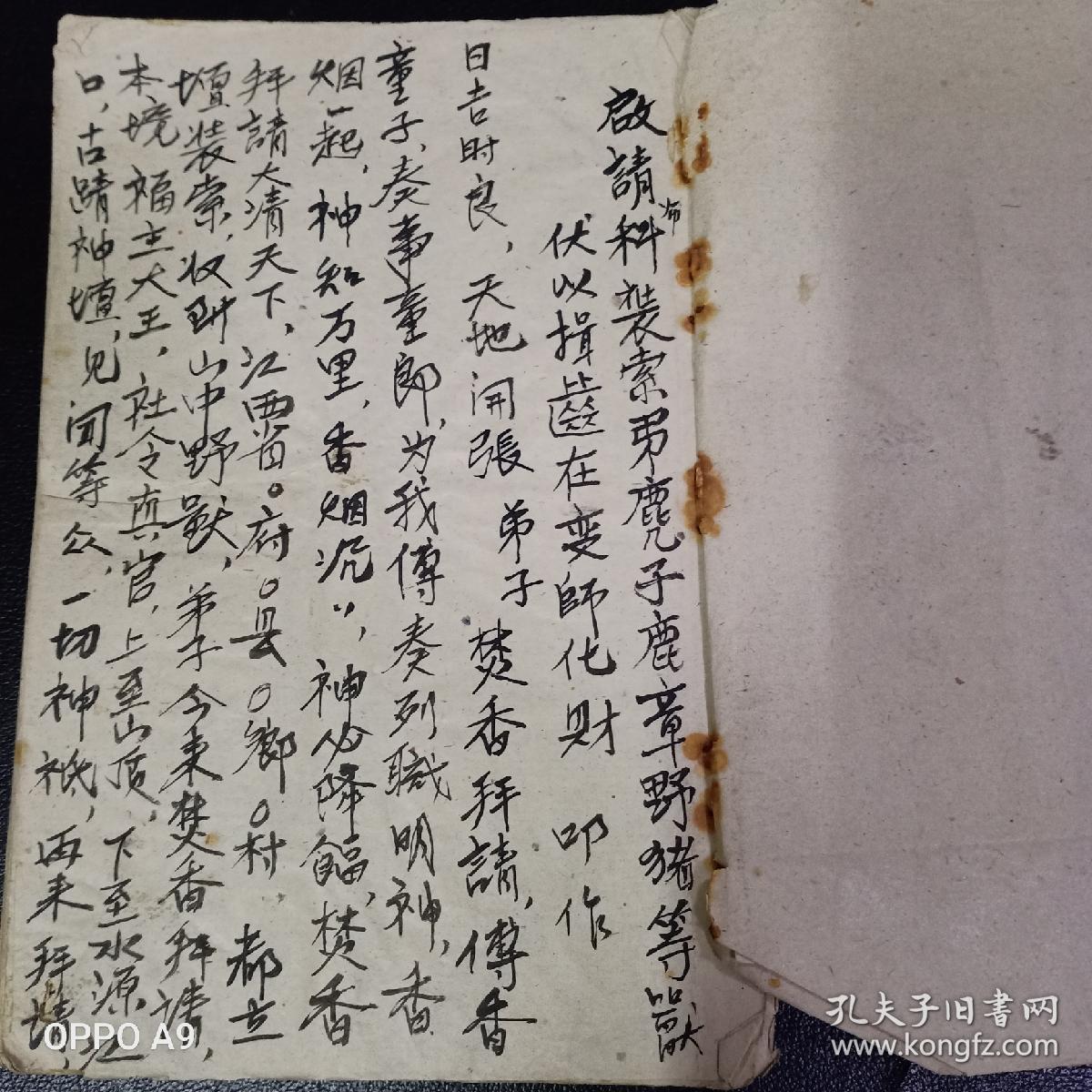 B1244 江西萍乡地区的《茅山狩猎启请科》内容：装索弔麂子鹿章野猪等兽，接兵安坛，用五雷咒打江花（山里隐藏一切兽类尽行收到万丈金井之中），收货…这里把仙师的信息记录的很详细，36面。