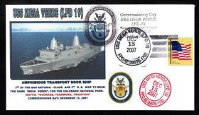 Amphibious Transport Dock USS MESA VERDE LPD-19 COMMISSIONING Naval Cover