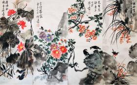 徐建明老师国画小品真迹，名家手绘原稿 办公室 家庭 收藏送礼装饰画 新品包邮 有合影 38乘17乘4