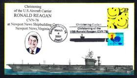 Aircraft Carrier USS RONALD REAGAN CVN-76 CHRISTENING Everett Naval Cover