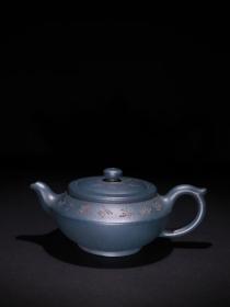 旧藏、宝石蓝釉老紫砂茶壶