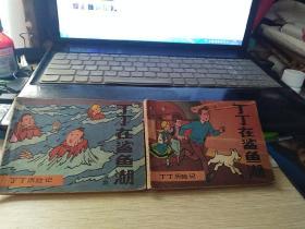 丁丁在鲨鱼湖上下册   连环画。（85年一版一印）
