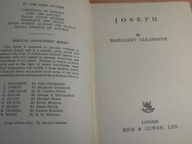 1937年初版   JOSEPH BY MARGARET GOLDSMITH  玛格丽特戈德史密斯的《约瑟夫》