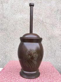 民国时期紫铜雕刻李时珍倒药罐wgw邮费自理