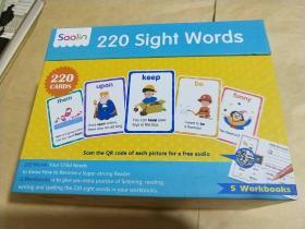 220 sight words 英文原版进口 220个高频单词卡+5本互动练习册礼盒套装 闪卡幼儿英语词汇卡