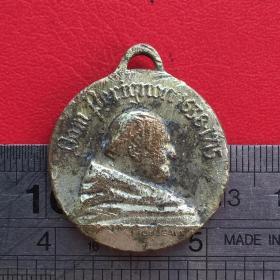 D096旧铜法国勋章1638-1715杜塞尔多夫的香槟1743小铜牌铜章挂件
