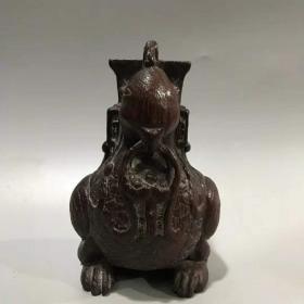 清代，沉香鸟杯尺寸：高14cm，口径9.5cm,重123.4克