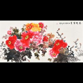 中国书画家协会会员 马老师《花开富贵》HN10975。