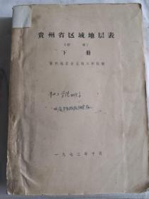 贵州省区域地层表（初稿）下册 实物图