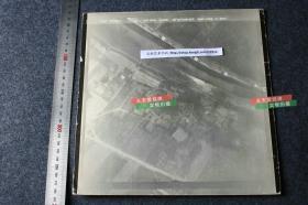 民国时期美国第二十航空中队对江苏扬州古城城墙侦查航拍老照片，尺寸为25X25.3厘米，有拍摄地点GPS坐标。B