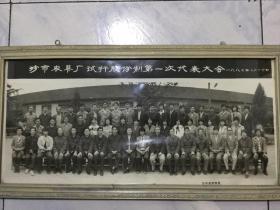 沙市农具厂八七年试行股份制第一次代表大会留影照片（50x23)cm