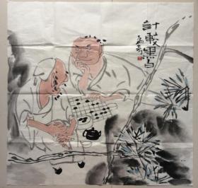 王孟奇，著名画家，该作品保真手绘。品相好，画芯尺寸为69x68