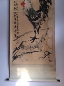 马文典，北京画家作品《雄鸡图》，号鬼门过客，著名大漠画派水墨画，有水渍，低价出。保真手绘作品h.0206d