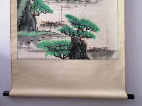 h.0057张仁芝，北京画院画家，北京美协理事，原装裱立轴作品！品相如图，画芯尺寸为133x65